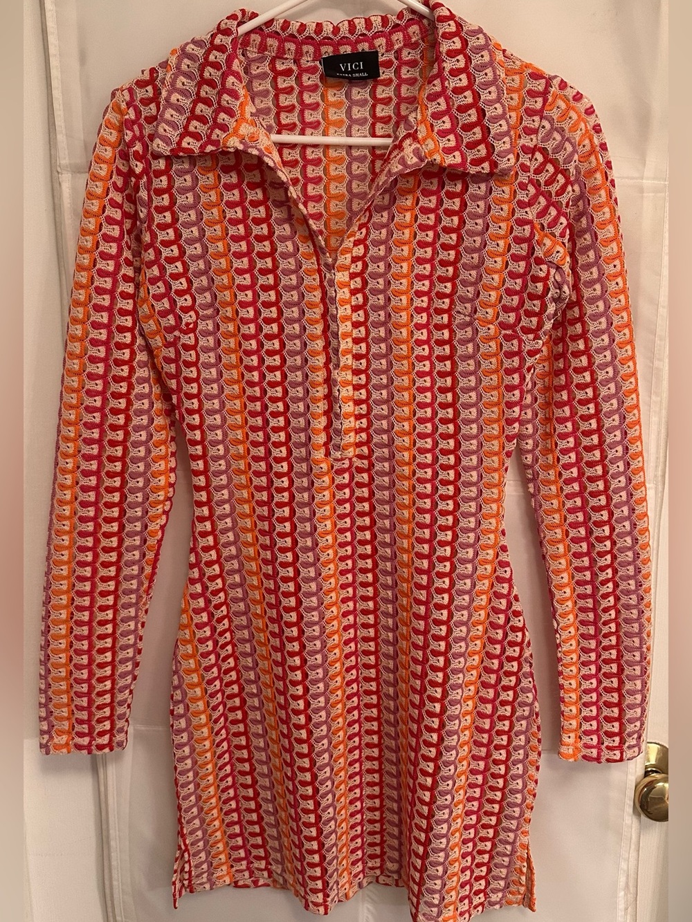 Vici Jet Set Striped Coverup Mini Dress